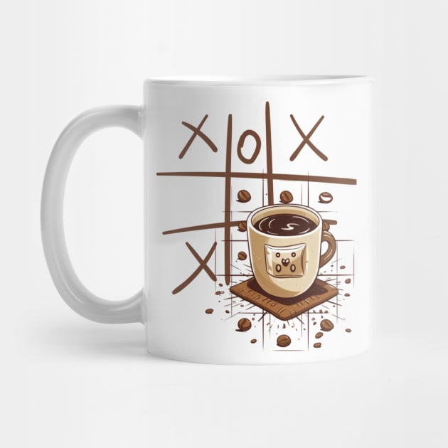 A Cup Of Coffee And Tic-Tac-Toe by Positive Designer